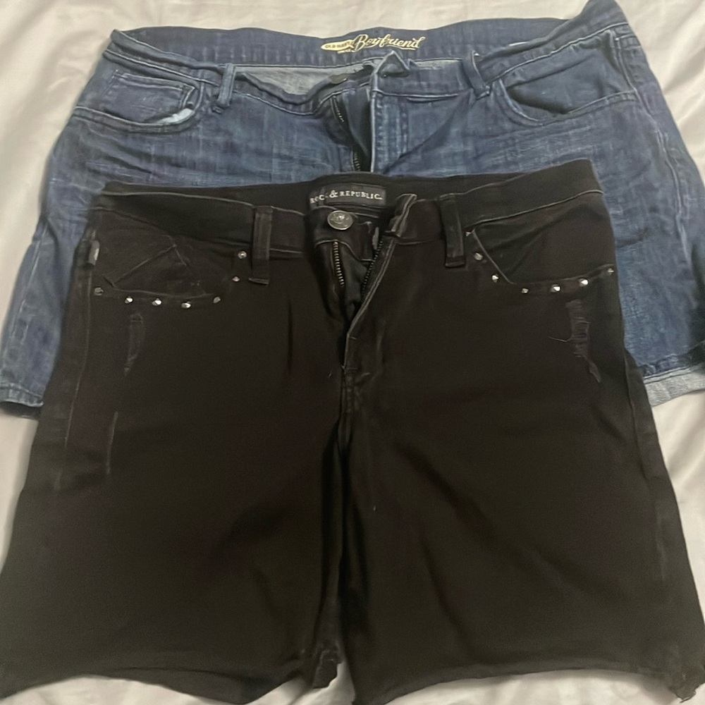 Pair of denim shorts